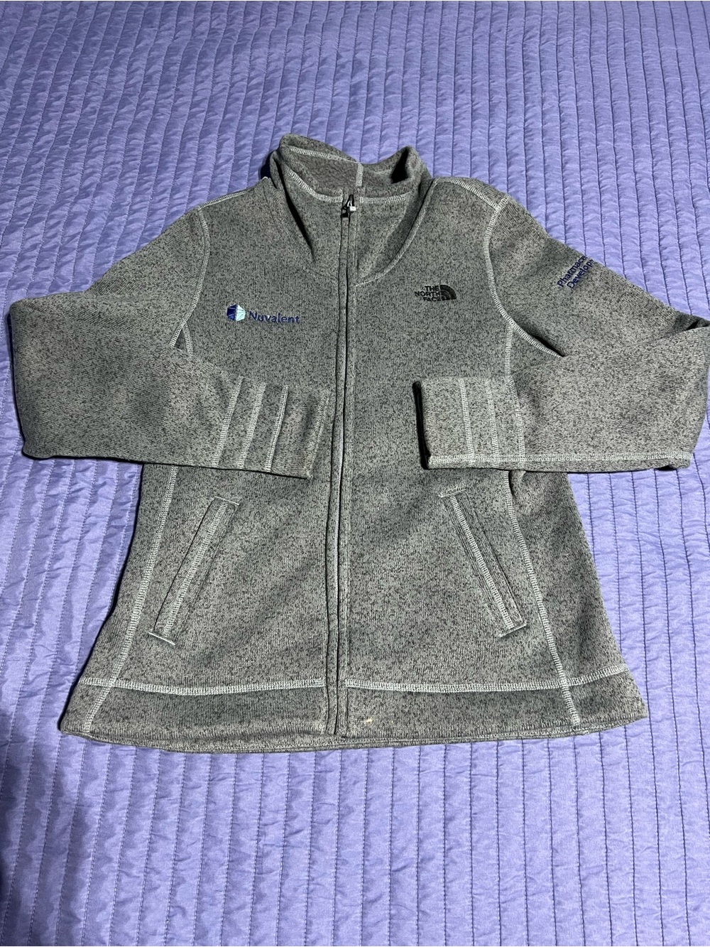 The North Face Gray Women's Full-Zip Fleece Jacket size L